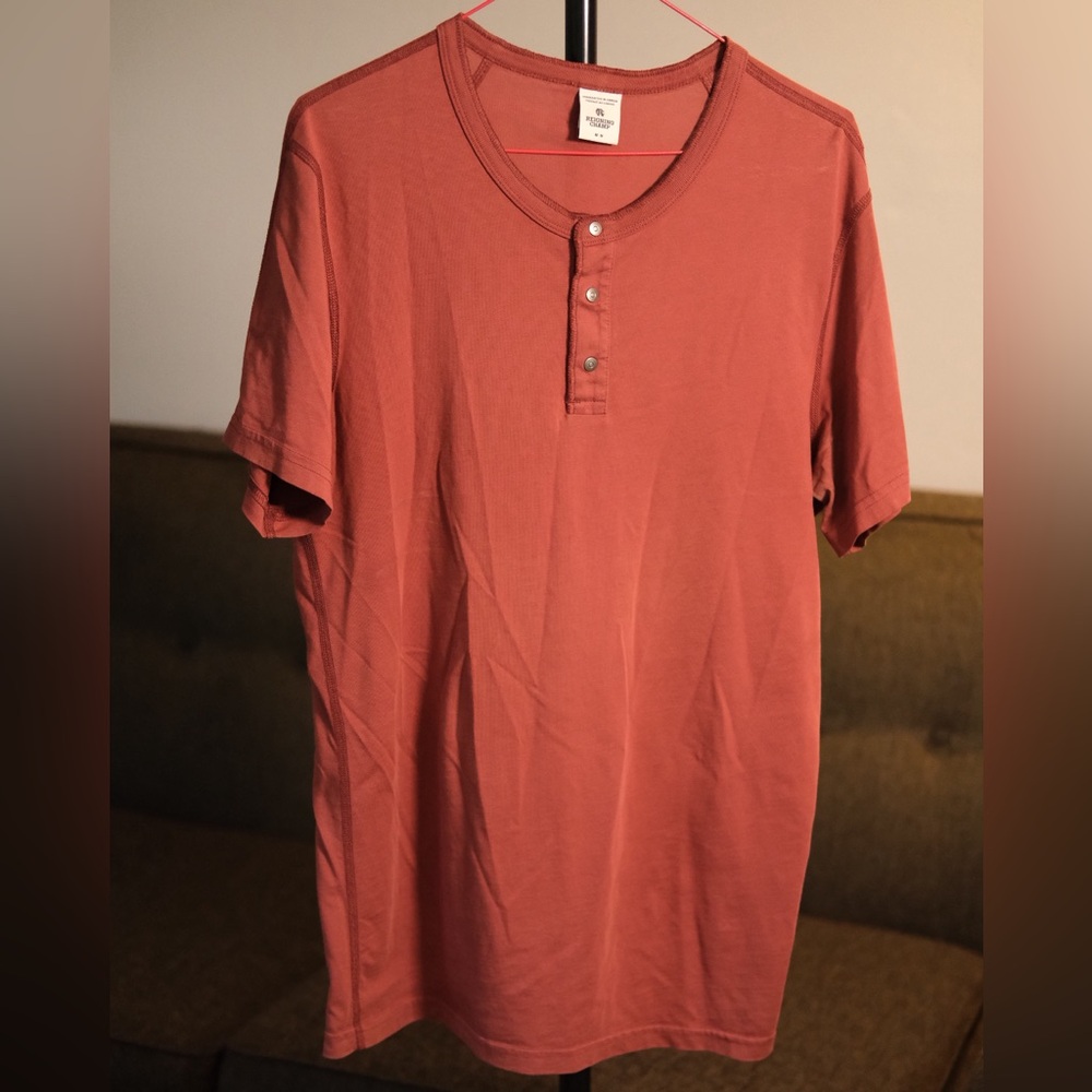 Reigning Champ Coral Short Sleeve Henley